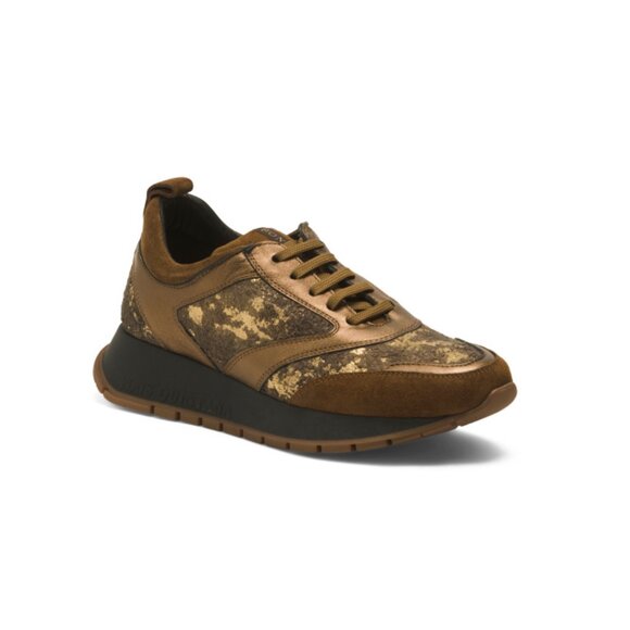 PONS QUINTANA toffee Made In Spain Suede Cocco Sneakers - Picture 1 of 2